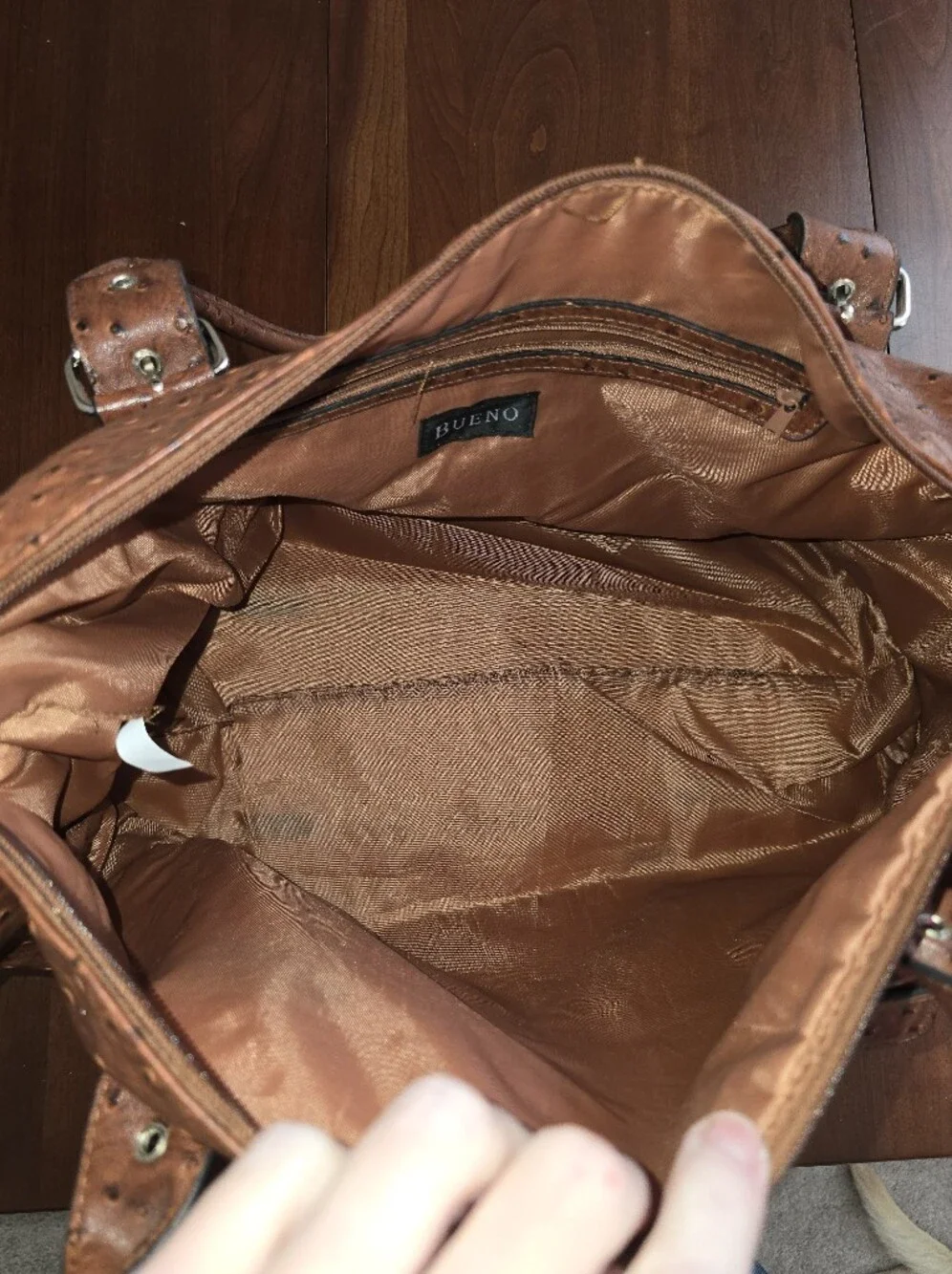 Bueno Brown Ostrich Textured Duffle Tote Bag - Men Bags